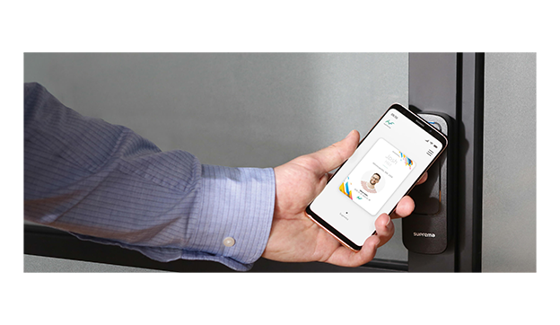 Suprema Mobile Access enables smartphones to communicate with card readers via BLE and NFC.